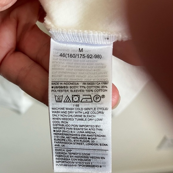 Gap Relaxed White Eyelet Crewneck Cotton Sweatshirt Womens Size Medium EUC - Picture 6 of 15